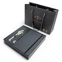 Parker Sonnet Premium Metal ir Black rašiklio rinkinys dėžutėje su dovanų maišeliu