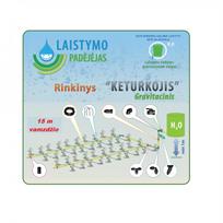 Lašelinio laistymo rinkinys „Keturkojis“ gravitaciniam slėgiui (vamzdis - 15 m)