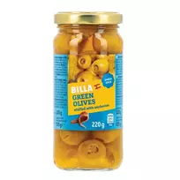 Žaliosios alyvuogės įdarytos ančiuviais BILLA MANZANILLA, 160 g