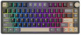 Prekė su pažeista pakuote. Laidinė žaidimų klaviatūra Royal Kludge R75 Brown switch, Anglų (US), juoda sp./pilka sp./smėlio sp.