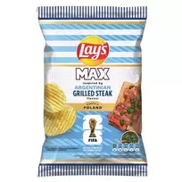 Grilyje kepto didkepsnio skonio banguoti bulvių traškučiai LAY'S MAX Wavy 120g