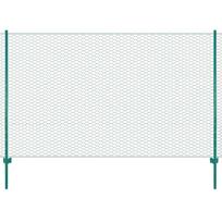 Tinklinė tvora iš vielos su stulpais žalios sp 25x15 m