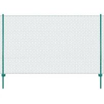 Tinklinė tvora iš vielos su stulpais žalios sp 25x2 m