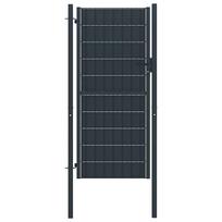 Tvoros vartai PVC ir plienas 100x204 cm antracito spalvos