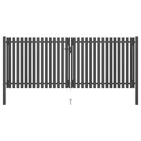 Sodo tvoros vartai plieniniai 400x125 cm antracito spalvos