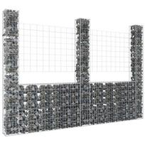 Gabionų krepšiai su 3 kolonomis 260x20x200cm geležis