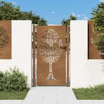 Sodo vartai 100x175 cm Corten plienas medžio raštas