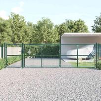 Tinkliniai sodo vartai žali 500x125 cm cinkuotas plienas