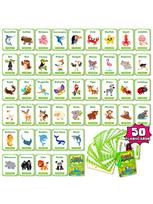 50PCS Animal Cognition Flash Cards Children s Early Education Word Recognition Paper Cards English Learning Learning Playthings