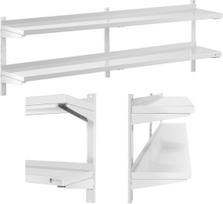 Royal Catering Prie sienos tvirtinama dviguba reguliuojama lentyna STAL 200 x 30 cm