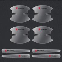 8 vnt. Skaidrios automobilio durų rankenėlių apsauginės lipdukai Apsauginė plėvelė Peugeot 206 307 308 3008 207 208 407 508 2008 5008 107