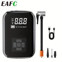 Portable Car Air Compressor with Bright LED Light - Ultra-Fast Tire Inflator for Cars, Motorcycles & Bikes, Safe & Efficient Tire Pressure Maintenance