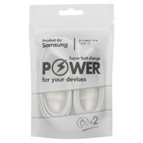 USB-C kabelis Samsung EP-DX310 3A 1,8 m baltas (2 vnt.)