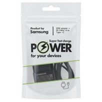 Įkroviklis Samsung 25W USB‑C adapteris + 3A laidas 1,8 m juodas, greitas įkrovimas