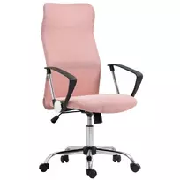 Ergonomiška biuro kėdė, aukščio reguliavimo sukamoji kėdė su svyravimo funkcija, tinkliniu atlošu, 63 x 65 x 109-119 cm, rožinė