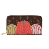 Louis Vuitton X Yayoi Kusama Zippy piniginė Spalvotas moliūgo monograma Moteriška piniginė Daugiaspalvė M82106 Shopping Bag Set(Basic Set+Shopping Bag)