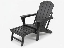 Adirondack sodo kėdė su pakoja 79x72x95-120 cm, juoda