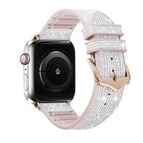 Silikoninė+Odinė Apyrankė Apple Watch Juostai 44mm 40mm 45mm 49mm 41mm 38mm 42mm Bling Correa Apyrankė iWatch Serijoms 9 3 6 SE 7 8 ultra2 For 38mm 40mm 41mm sidabras