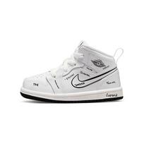Air Jordan 1 Mid TD Schematic Baby Sneakers White Black DQ1865-100 23.5