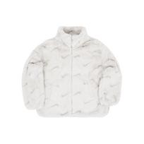 Nike pilno rašto stovimos apykaklės dirbtinio kailio šilta tiesi ilgomis rankovėmis medvilninė striukė moteriški viršutiniai drabužiai balta DQ6843-072 M white