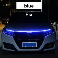Šviečianti LED Automobilio Gaubto Šviesos Juosta Automobilio Variklio Gaubto Vėdinimo Grotelių Dekoratyvinė Aplinkos Lempa 12v Modifikuoto Automobilio Dienos Šviesos 120cm mėlyna