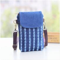 Denim 3-layer Women's Mini Messenger Mobile Phone Bag Case Shoulder Bag Purse Pouch Handbag Wallet Women's Bag Tote Bag blue