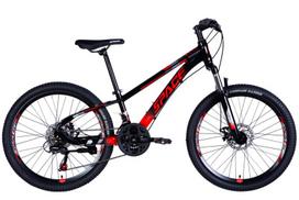 Vaikiškas dviratis Mercury Aluminium 24", 130–160 cm, 21 pavara, Juoda/Raudona