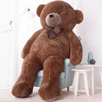 Didelis Pliušinis Meškiukas Meškinas, Minkštas Žaislas, 220 Cm, Tamsiai Rudas, Nomo