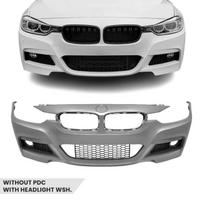 M-Pack Priekinis Bamperis skirtas BMW F30 / F31, be PDC, su žibintų apiplovimo angomis