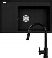 Set - Sink PYRAMIS CAMEA (79x50) 1B 1D R + Faucet IDEA Black Edition - 070168502BE - Volcano | 070168502BE | 5903726473026