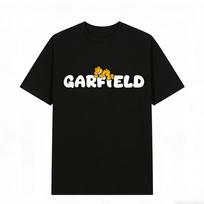 Lazy Garfield Letter Trendy T-Shirt! American Casual Loose-Fitting Short Sleeve, Unisex, Oversize Couple Tee S
