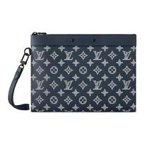 Louis Vuitton Pochette To-Go Monogram Shadow Leather Crossbody Bag Women bags Navy-Blue M83382 Basic Set (Bag+Dust Bag)