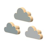 Sieniniai šviesiai mėlynos spalvos iš buko masyvo kabliai 3 vnt. Cloud – Cam Cam Copenhagen