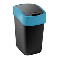 Juodos spalvos/mėlynos spalvos iš plastiko šiukšliadėžė rūšiavimui 9 l Flip Bin – Curver
