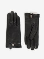 CALVIN KLEIN Moteriškos odinės pirštinės, EMBLEM HARDWARE LEATHER GLOVES