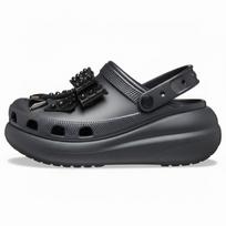 Crocs Classic Sparkling Butterfly Cream Puff Clogs Women's Black 214118 -001 36/37