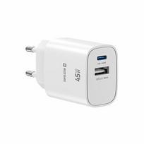 Swissten Edge GaN Travel Charger GaN USB-C PD 45W + USB-A 18W QC 22071718