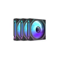 Korpuso aušintuvas TZMRIT Prism 4 Pro RGB Fan 120 mm X3 Black 3vnt Reverse Blade (Atvirkštinis)