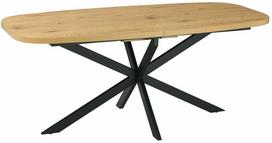 Valgomojo stalas išskleidžiamas Home4you Ramona, ruda sp./juoda sp., 180 - 220 cm x 90 cm x 75 cm