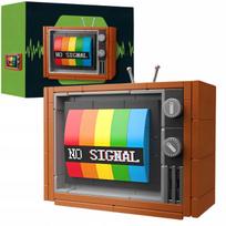 Retro spalvotas TV konstruktorius su antena – 3D, 133 detalės