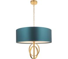 Endon 95219 - Pakabinama liustra ant grandinės 5xE27/10W/230V, skersmuo 70 cm, mėlyna/žalvaris