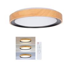 Brilagi - reguliuojamas LED stropinis šviestuvas FLOCO LED/48W/230V Ø40 cm mediena/juoda + nuotolinis pultas