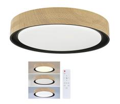 Brilagi - LED dimeriuojamas lubinis šviestuvas COCI LED/48W/230V Ø 39 cm mediena/juoda + su nuotolinio valdymo pultu