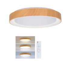 Brilagi - reguliuojamas LED lubinis šviestuvas FLOCO LED/48W/230V skersmuo 40 cm mediena/balta + su nuotoliniu pultu