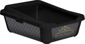 Kačių tualetas su rėmu Yarro International Trendy Luxurious, juoda sp., uždaras, 51 cm x 39.5 cm x 19 cm