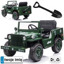 vaikiškas elektrinis karinis visureigis willys su pultu