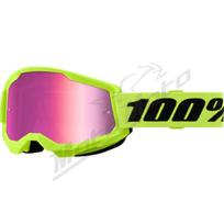100% Strata 2 akiniai neoniniai geltoni (veidrodinis stikliukas)