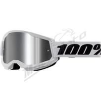 100% Strata 2 akiniai balti (veidrodinis stikliukas)