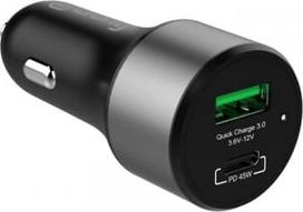 Crong Car charger USB-C PD 45W + USB QC 3.0 18W black