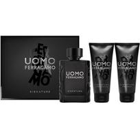 Ferragamo Uomo Signature rinkinys vyrams (EDP, 100 ml + šampūnas ir dušo želė, 100 ml + balzamas po skutimosi, 100 ml)